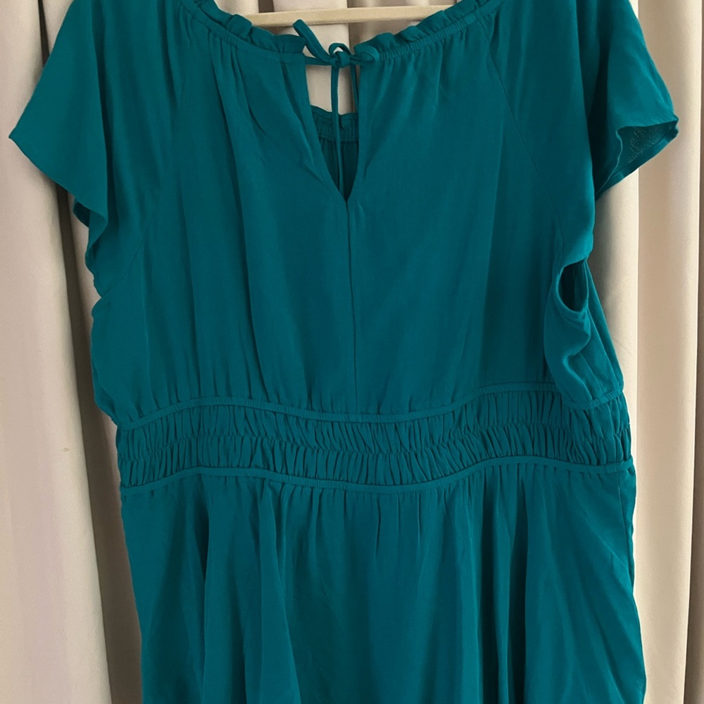 Torrid Teal Babydoll Top - Picture 2 of 6